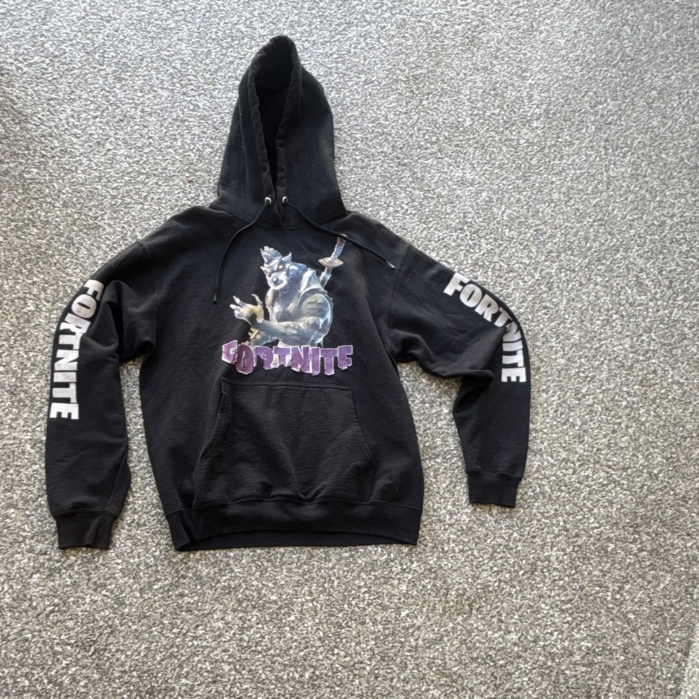 Fortnite Dire Werewolf Hoodie Black Size Medium Port & Co. Core Fleece Peeling